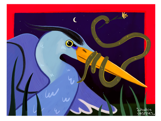 Heron and the Garden Snake